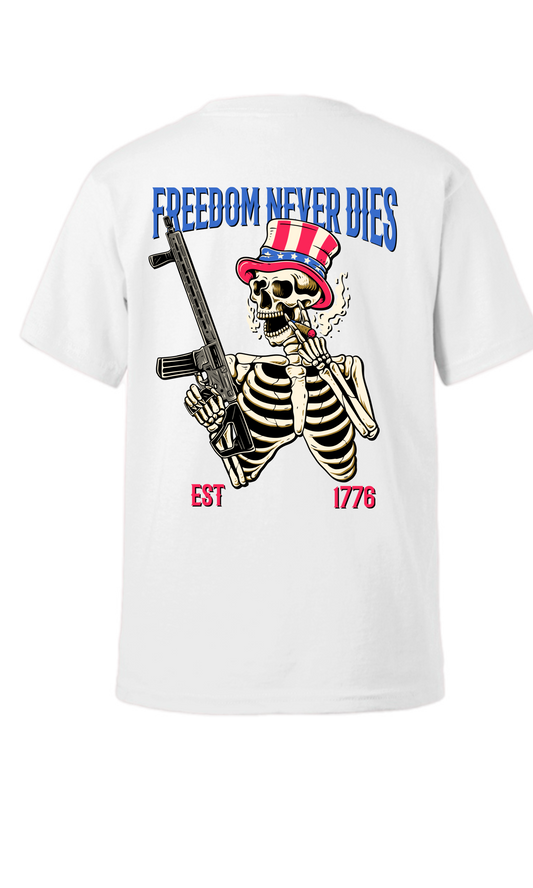 Freedom Never dies Adult Crew Shirt - Morbid Elegance 