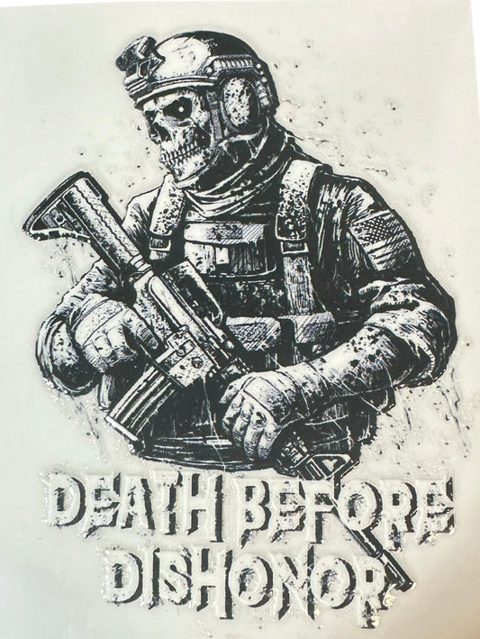 Transfer Sticker Death Before Dishonor - Morbid Elegance 