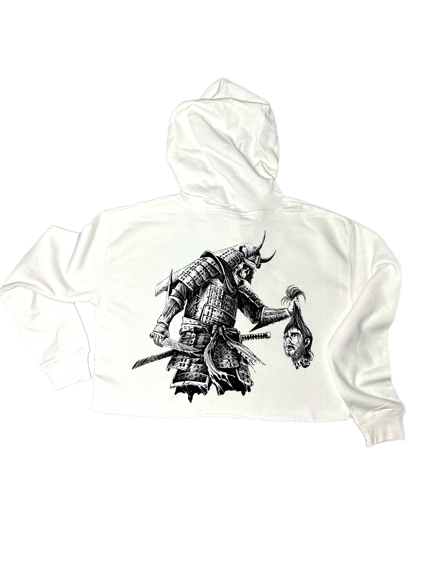 Samurai Ladies Crop Hoodie - Morbid Elegance 