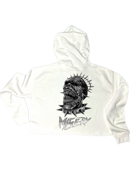 Misery Ladies Crop Hoodie - Morbid Elegance 