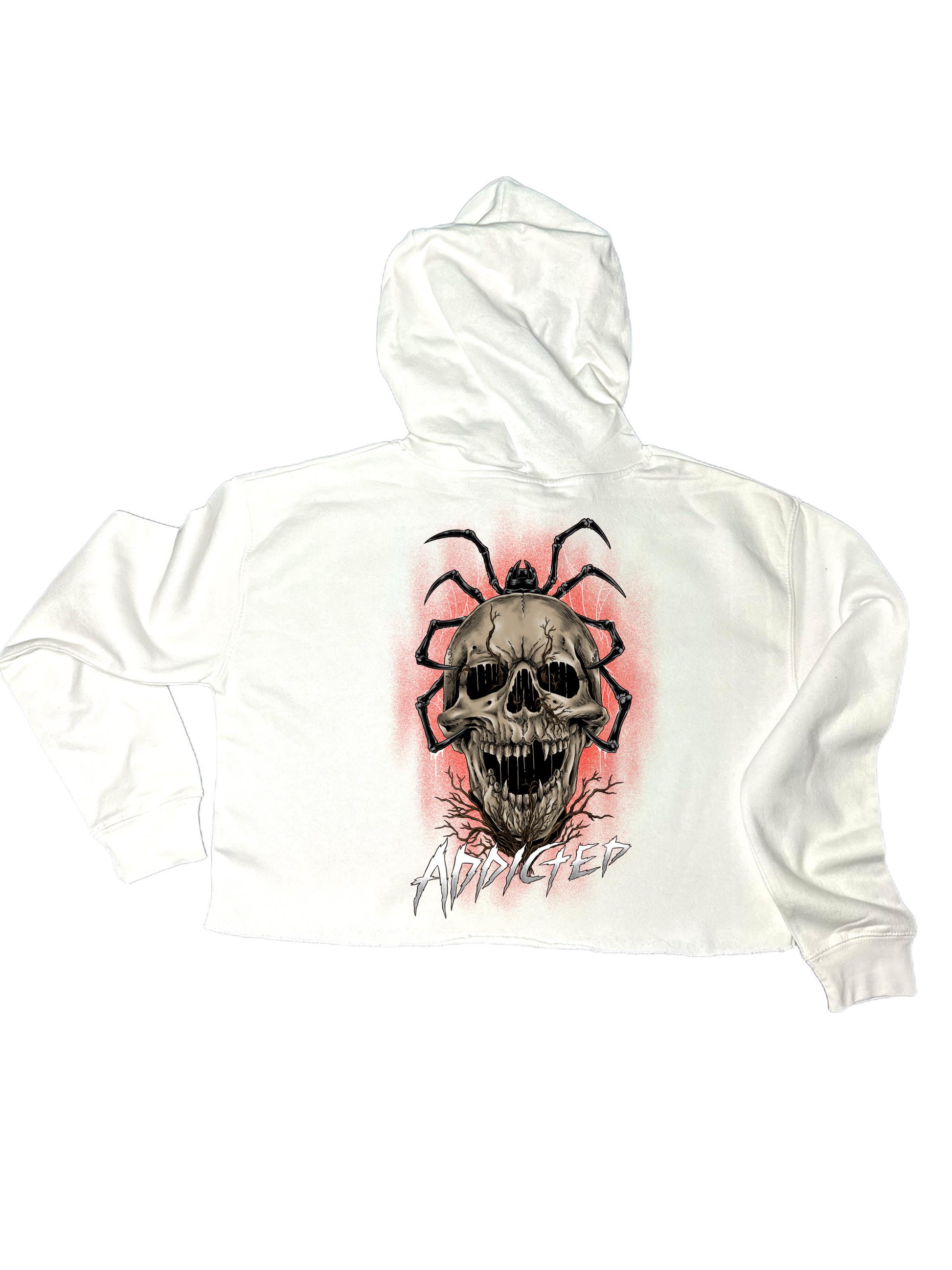 Addicted Ladies Crop Hoodie - Morbid Elegance 