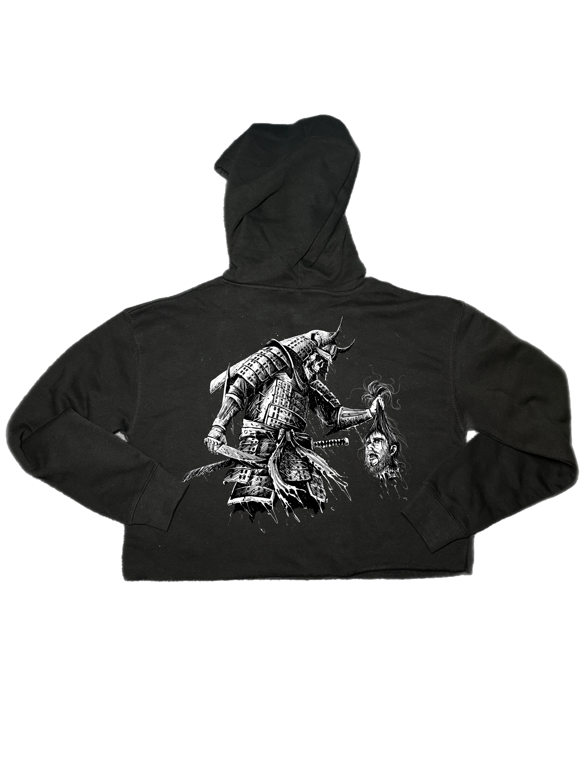 Samurai Ladies Crop Hoodie - Morbid Elegance 