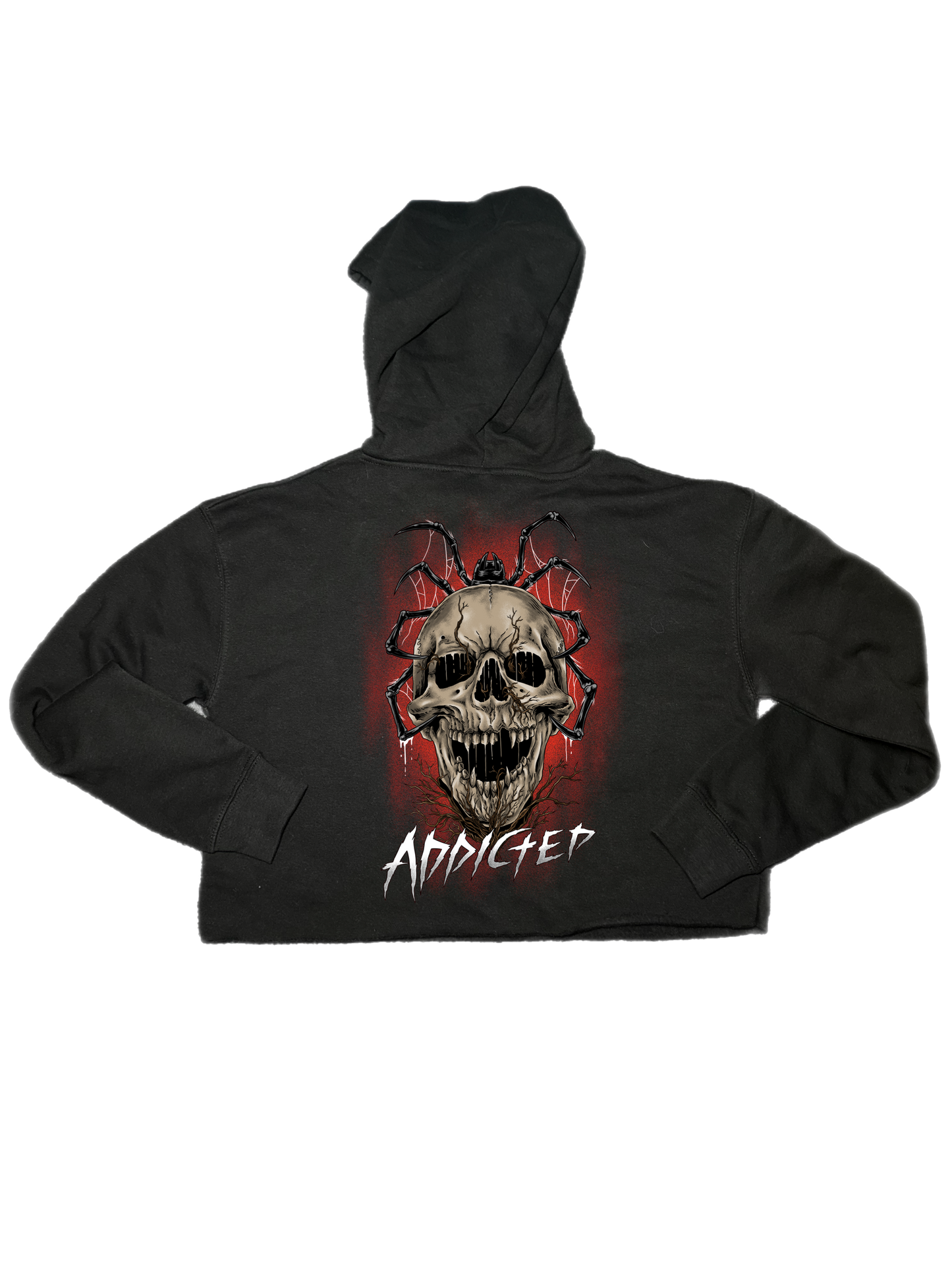 Addicted Ladies Crop Hoodie - Morbid Elegance 