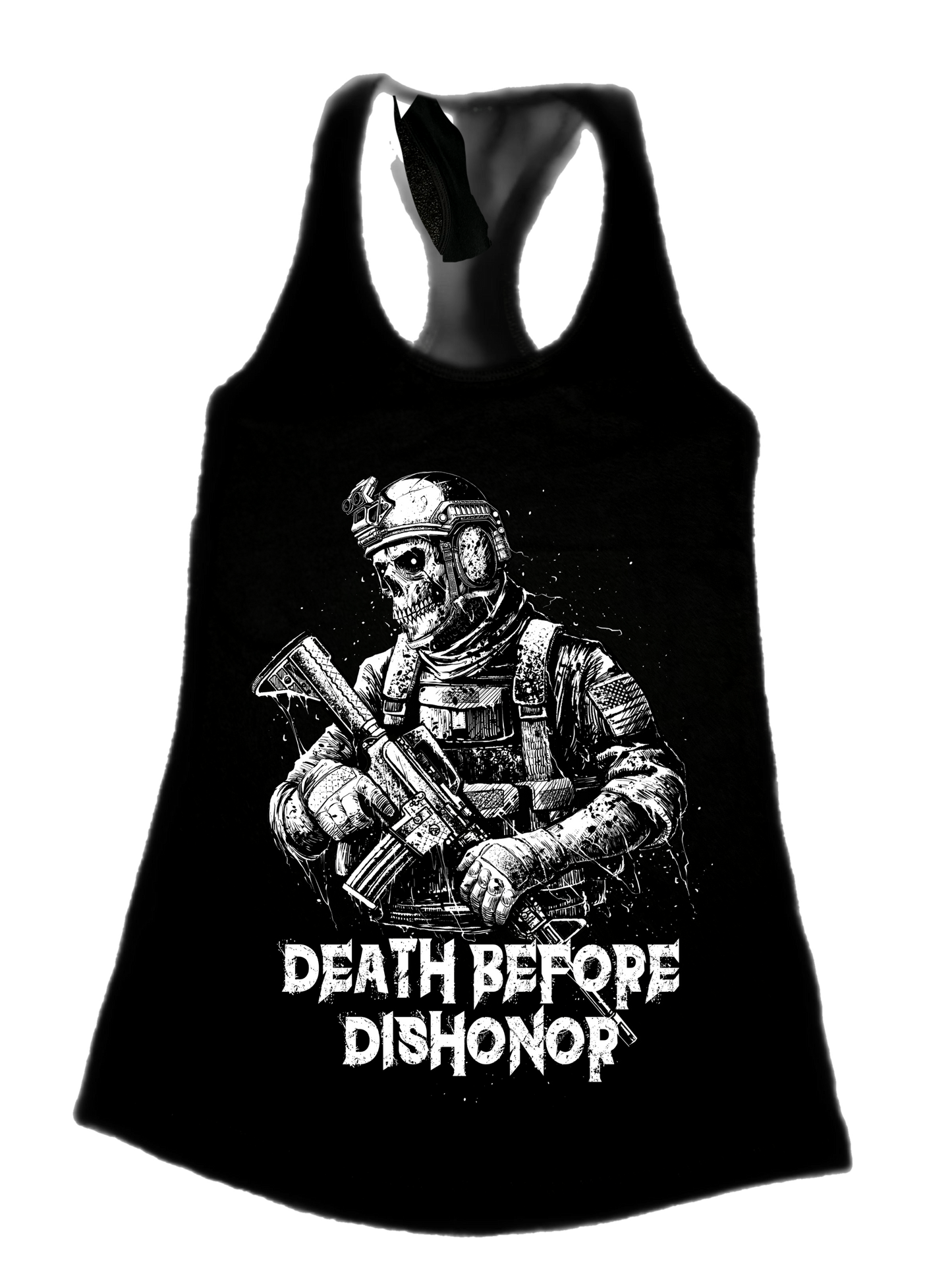 Death Before Dishonor Racerback Tank Top - Morbid Elegance 