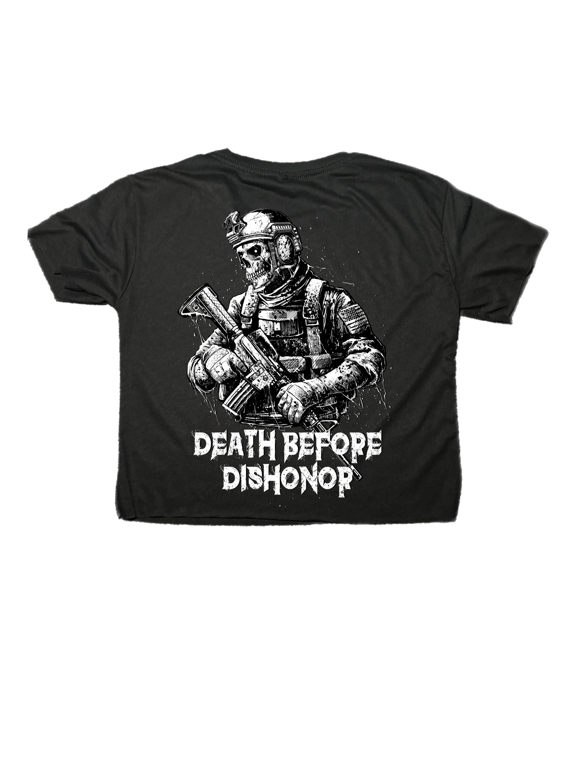 Death Before Dishonor Relaxed Crop Top - Morbid Elegance 