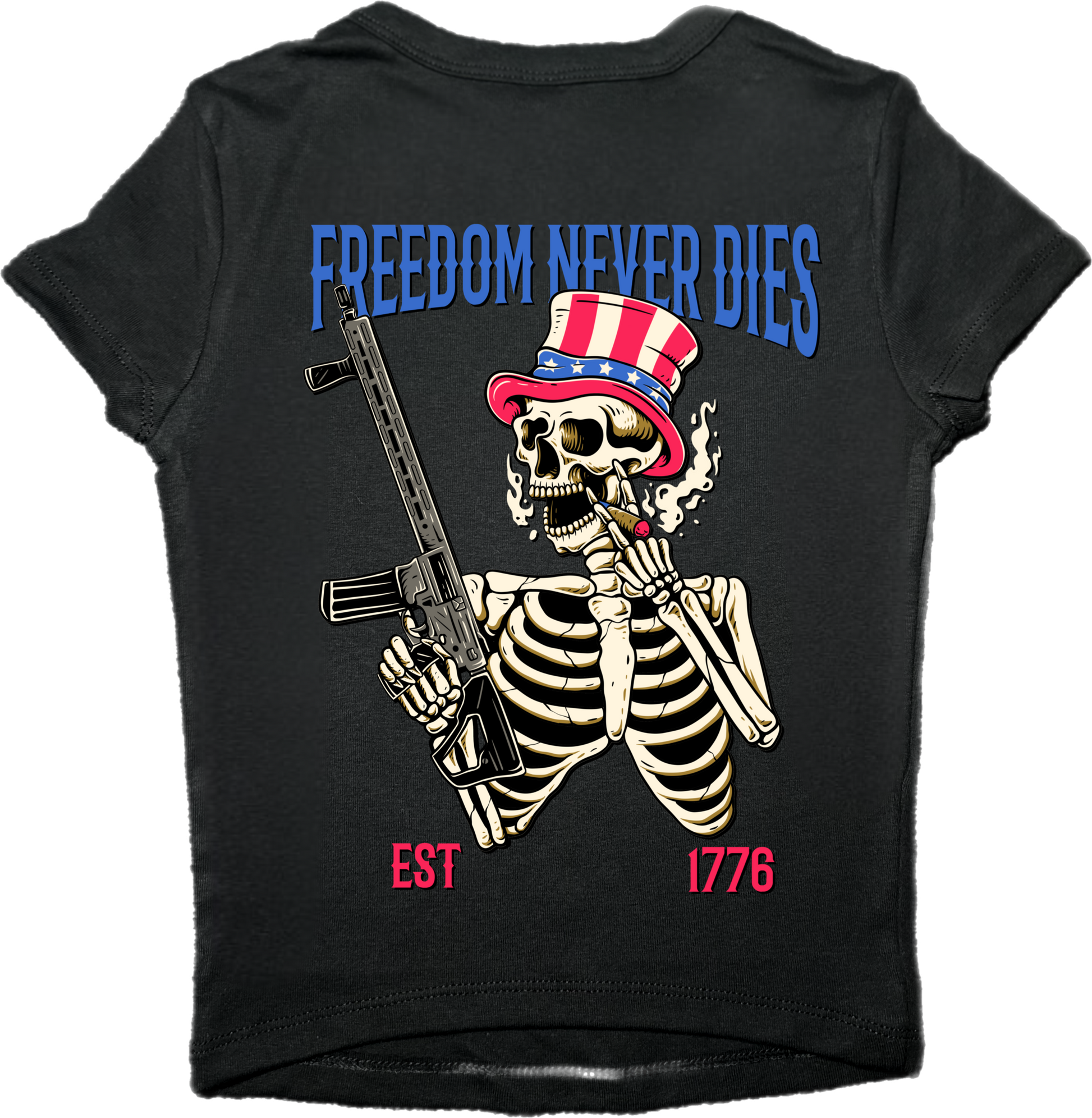 Freedom Never Dies Micro Ribbed Crop Top - Morbid Elegance 