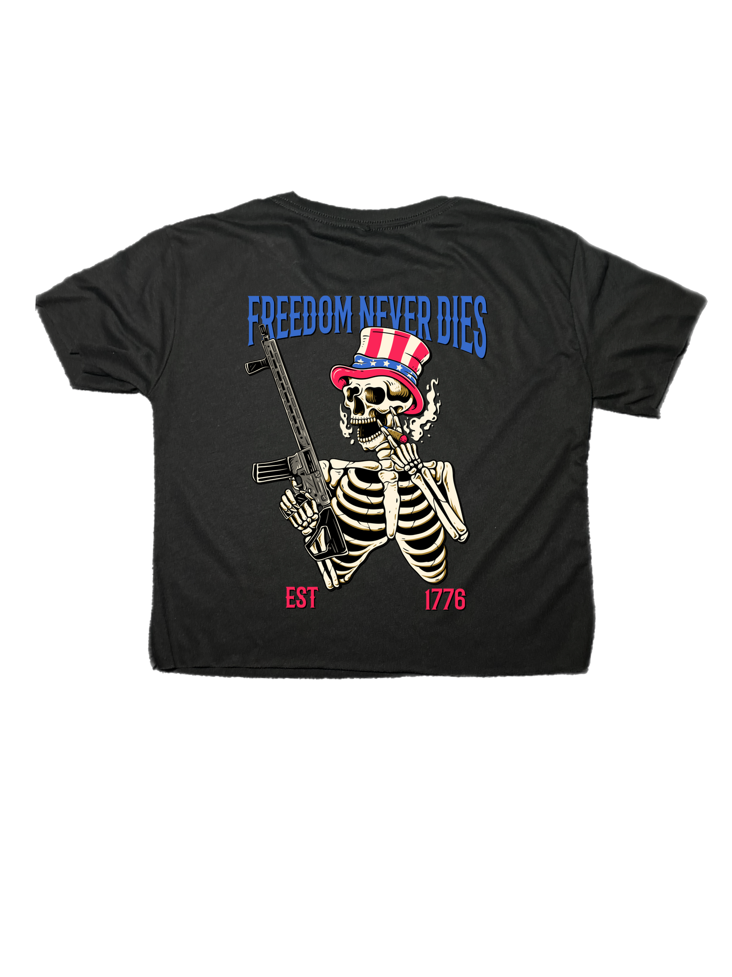 Freedom Never Dies Relaxed Crop Top - Morbid Elegance 