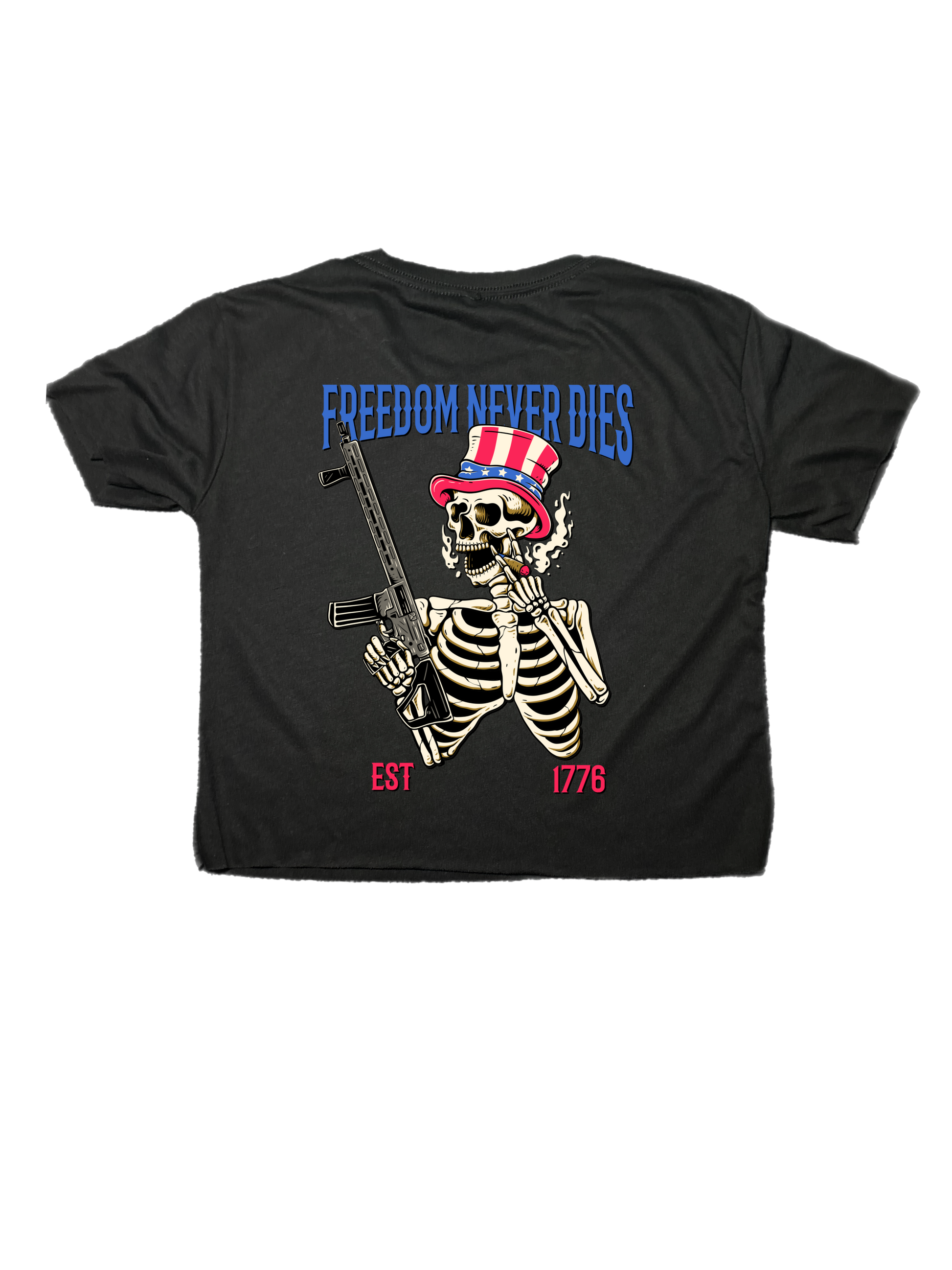 Freedom Never Dies Relaxed Crop Top - Morbid Elegance 