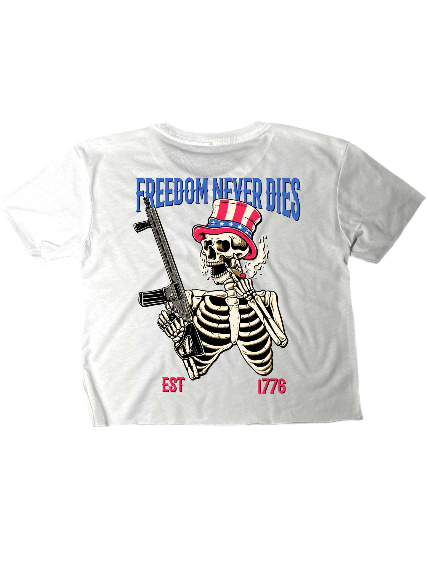 Freedom Never Dies Relaxed Crop Top - Morbid Elegance 