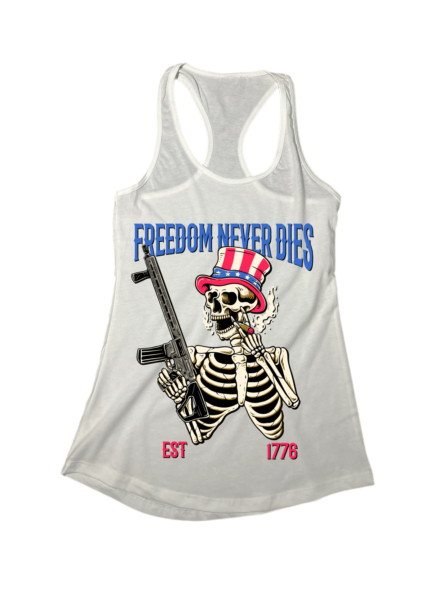 Freedom Never Dies Ladies Racer Back Tank Top - Morbid Elegance 